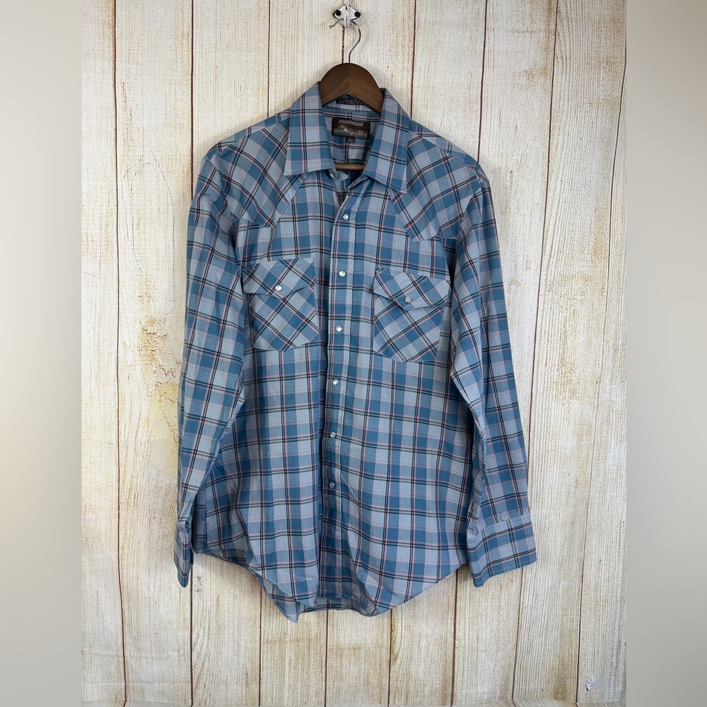 Vintage Plainsman Pearl Snap Button Down Western Style Shirt